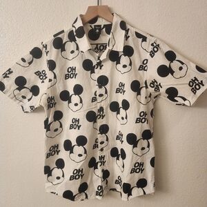 Mickey Mouse Disney Collection Neff Button Down Shirt Mens Small